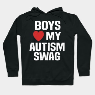 Boys Heart My Autism Swag Funny Boys Love My Autism Swag Hoodie